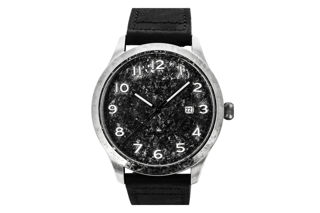 Montre automatique Titane cristallisé LAYER Production LWPCT - vue de face du cadran