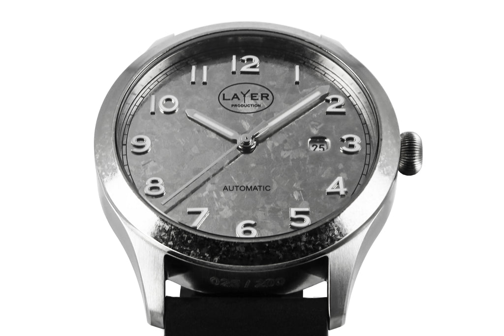 Montre automatique Titane cristallisé LAYER Production LWPCT - cadran automatic vue rapprochée